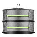 nzmegabuy two-layer black mesh hanging drying rack with neon green zippers for herbs and plants