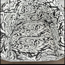 nzmegabuy velvet tub chair cover set in a black and white paisley floral print with a matching cushion cover