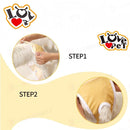 nzmegabuy washable grey female dog diaper pants with velcro closure shown in application steps