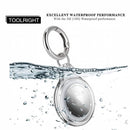 nzmegabuy waterproof clear TPU protective case for Apple AirTag with metal keychain ring submerged in water