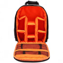 nzmegabuy waterproof DSLR camera backpack with bright orange padded interior dividers and mesh accessory pockets