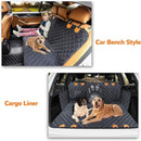 nzmegabuy waterproof quilted dog car seat cover shown in bench and cargo liner styles with dogs and a child