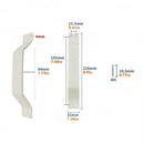 nzmegabuy white carbon steel sliding barn door handle with technical dimensions and mounting screw