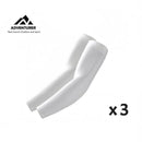 nzmegabuy set of three pairs of white cooling UV arm sleeves for sports and outdoor activities
