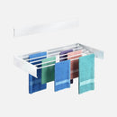 nzmegabuy white wall-mounted folding clothes drying rack with five bars holding colourful towels