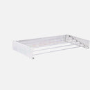 nzmegabuy white wall-mounted folding clothes drying rack with five horizontal bars for indoor and outdoor laundry use