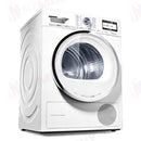nzmegabuy white front-loading tumble dryer with a large glass door and digital display panel