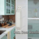 nzmegabuy white sliding barn door handle mounted on a glass partition door for cabinets or drawers