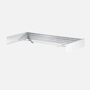 nzmegabuy white wall-mounted folding clothes drying rack with five horizontal bars made of space aluminium and ABS