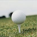 nzmegabuy white wooden golf tee holding a golf ball on a green grass course