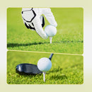 nzmegabuy white wooden golf tees 83mm being placed on grass by a golfer wearing a glove and ready for a drive