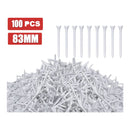 nzmegabuy 100 pack of 83mm white wooden golf tees for consistent ball height and durability on the course