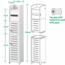 nzmegabuy white 4-layer WPC bathroom corner cabinet with storage shelves and doors, showing dimensions and features.