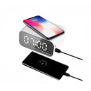 nzmegabuy 3-in-1 white alarm clock with wireless phone charger, Bluetooth speaker, and LED display