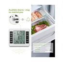 nzmegabuy wireless digital fridge and freezer thermometer with LCD display, audible alarm, and remote sensor unit.