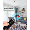 nzmegabuy wireless key finder set with transmitter and colour-coded receivers being used in a modern living room