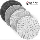nzmegabuy set of four round woven cotton trivet mats in varying shades of grey and white for heat protection