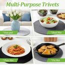 nzmegabuy set of four round woven cotton trivet mats used as heat-resistant pads for bowls, plates, and cookware.