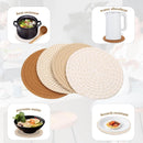 nzmegabuy set of four round woven cotton trivet mats in neutral colours for heat and scratch protection