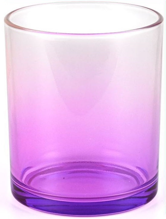 Purple Clear Classic Glass Candle Jar with Metal Lid 430ml