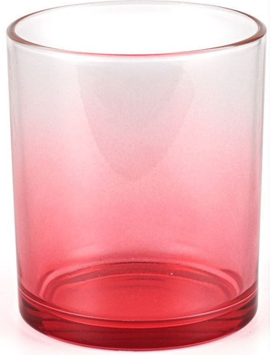 Red Clear Classic Glass Candle Jar with Metal Lid 430ml