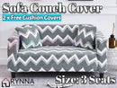 Stretch Sofa Cover Loung Couch Removable Slipcover 1/2/3/4Seater+1 Cushion Cover * Zigzag *4 Sizes