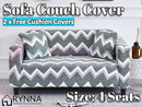 Stretch Sofa Cover Loung Couch Removable Slipcover 1/2/3/4Seater+1 Cushion Cover * Zigzag *4 Sizes