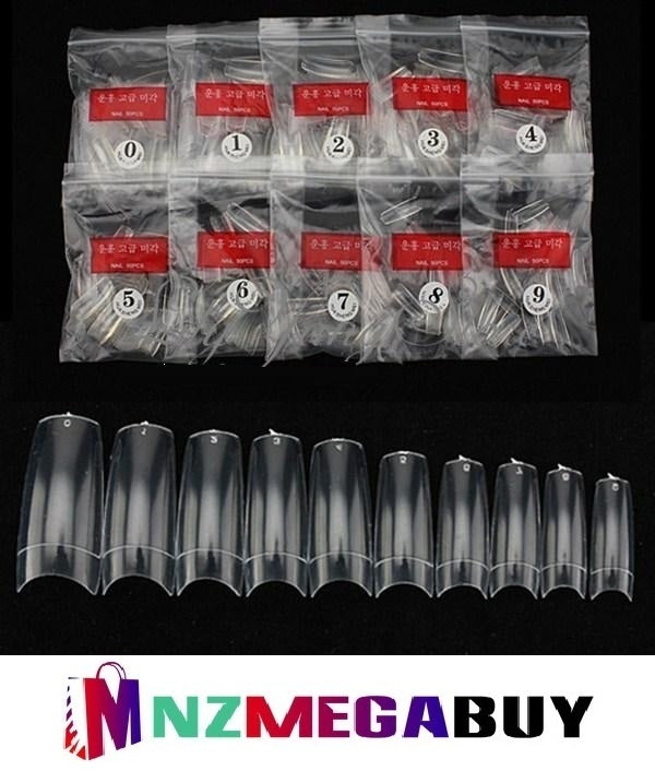 500pcs Clear  French Acrylic False Full Nail Tips