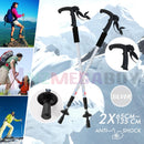 2 x Hiking Trekking Poles Walking Stick Anti Shock Adjustable Camping * Silver
