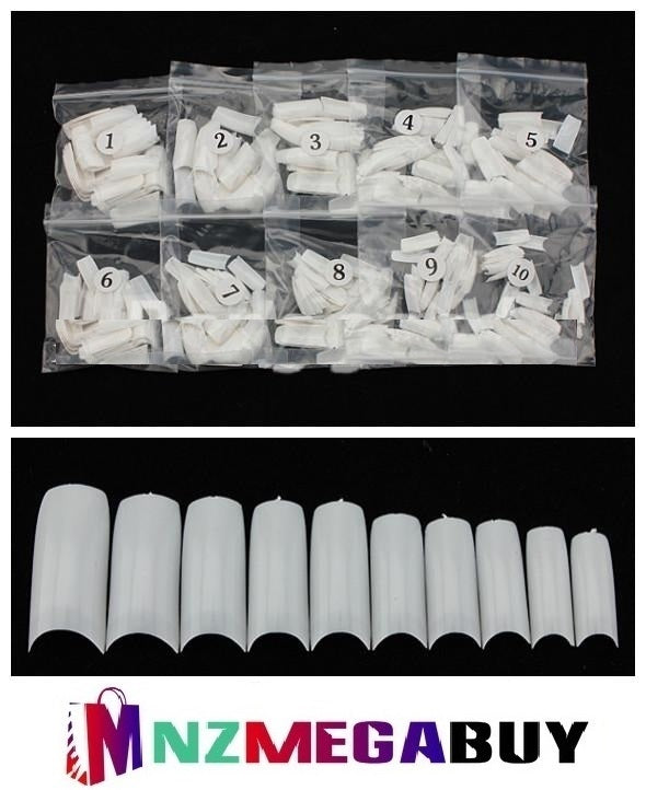 500PC  Acrylic  French FALSE NAIL ART TIPS * White