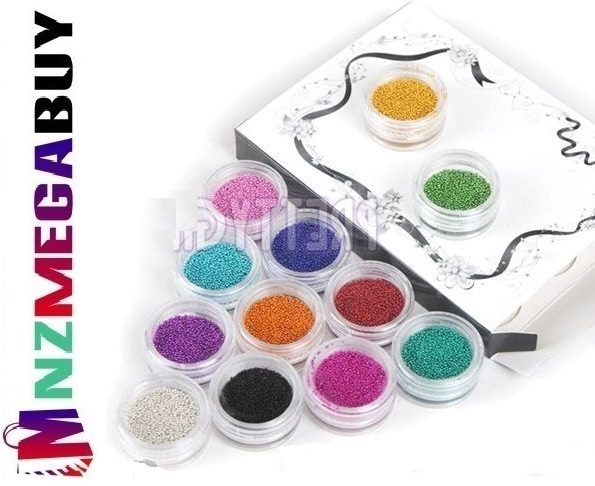 12 Colors 3D Mini Steel Ball Candy Caviar Glitter