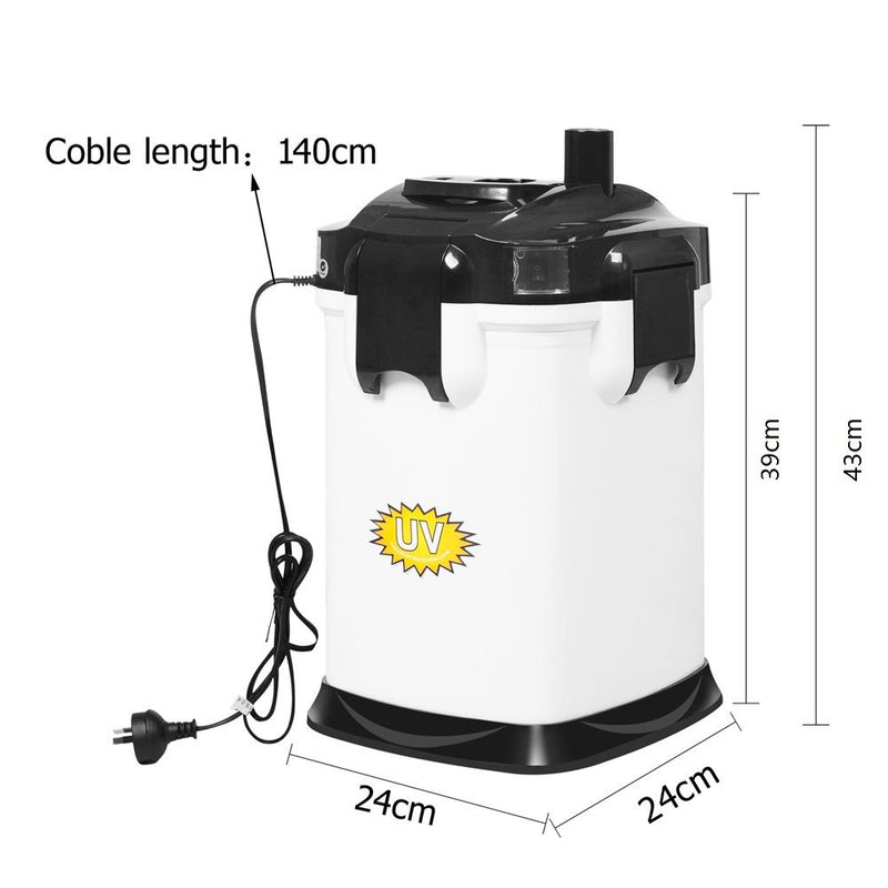 Aquarium External Canister Fish Tank Water Filter 1800 LPH with UV Sterilizer