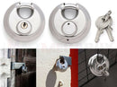 70mm Disc Padlock Heavy Duty Stainless Steel Security Lock with 2 Keys