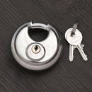 70mm Disc Padlock Heavy Duty Stainless Steel Security Lock with 2 Keys