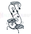 Plant Stand 3 Tier Black