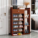 10 Tiers Wooden Shoe Rack Cabinet "Brown"