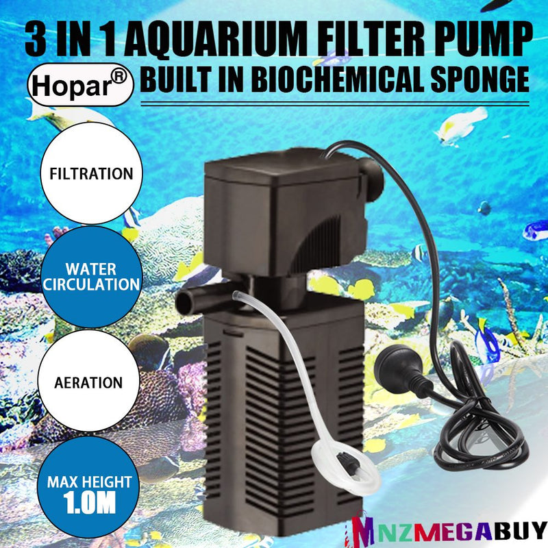 Aquarium Filter Water Pump 3 in 1