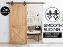 Black Rustic Barn Door Hardware Kit – 2m Diamond Track