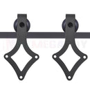 Black Rustic Barn Door Hardware Kit – 2m Diamond Track