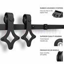 Black Rustic Barn Door Hardware Kit – 2m Diamond Track