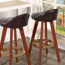2 x Bentwood Wooden PU Kitchen Swivel Bar Stool Black