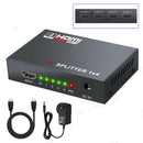 1 in 4 Out HDMI Splitter Full Ultra HD 1080P 4K/2K 3D PC STB PS3 V1.4 Powered