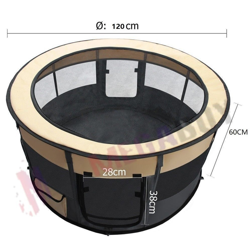 Large Round Crate Cage Tent Portable Grey