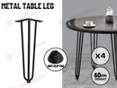 Metal Legs* 4 x Coffee Dinner Hairpin Table Leg Coffee Table Legs* 3 Rod 60cm