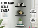 3Pcs Corner Shelf Floating Wall Mount Holder  *Black
