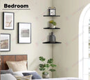 3Pcs Corner Shelf Floating Wall Mount Holder  *Black