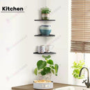 3Pcs Corner Shelf Floating Wall Mount Holder  *Black