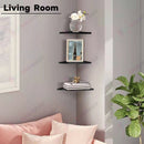3Pcs Corner Shelf Floating Wall Mount Holder  *Black