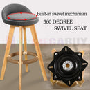 2 x Bentwood Wooden PU Kitchen Swivel Bar Stool Polished Marble White