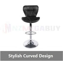 2 x PU Kitchen Cafe Swivel Bar Stools Black